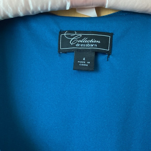 Dress barn Teal sleeveless scoop neck dress with gathered waist and lining - Picture 4 of 8